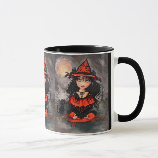 Halloween-häxa kattmugg av Molly Harrison Mugg (Höger)