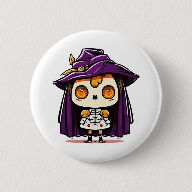 Halloween-häxa Knapp (Framsida)