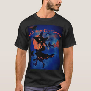 Halloween-häxa Konst Text T-Shirt