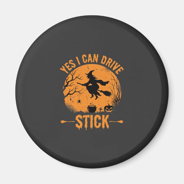 Halloween Häxa Kör Sticka Grafik_1 Magnet (Framsidan)