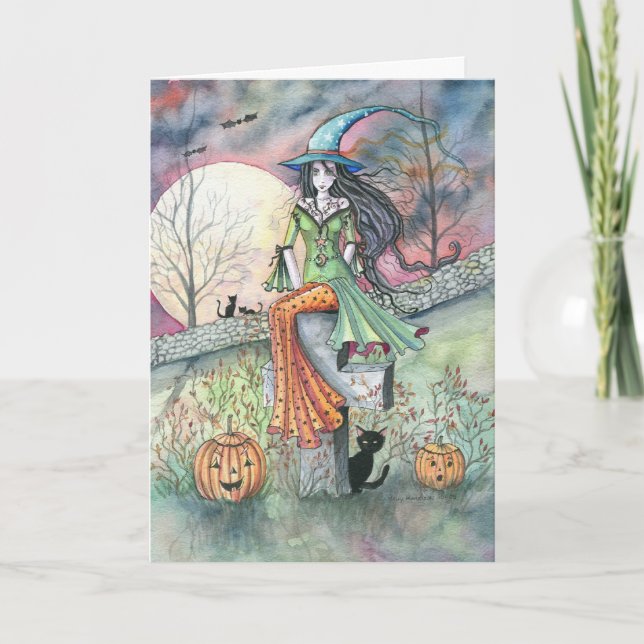 Halloween-häxa kort av Molly Harrison (Framsida)