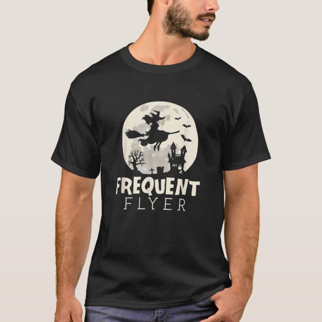 Halloween häxa kostym Frequent Flyer T Shirt (Framsida)