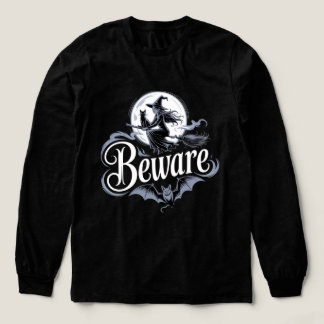 Halloween Häxa Kvast Svart Katt Måne Grafik T Shirt