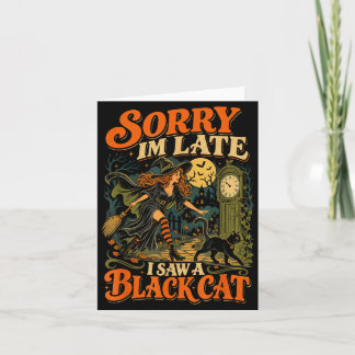 Halloween häxa ledsen jag såg en katt rolig hallow kort