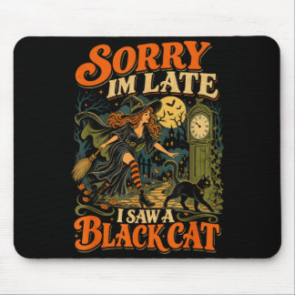 Halloween häxa ledsen jag såg en katt rolig hallow musmatta