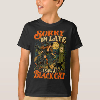 Halloween häxa ledsen jag såg en katt rolig hallow t shirt
