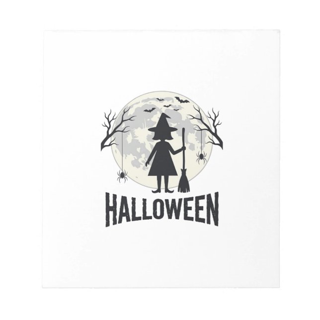 Halloween Häxa Måne Vintage Gravyr Design_1 Anteckningsblock (Framsida)