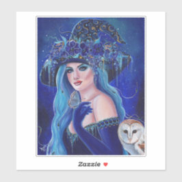 Halloween häxa med fjärilar av Renee Lavoie Klistermärken