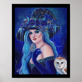 Halloween häxa med fjärilar av Renee Lavoie Poster