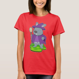 Halloween-häxa med kanin t shirt