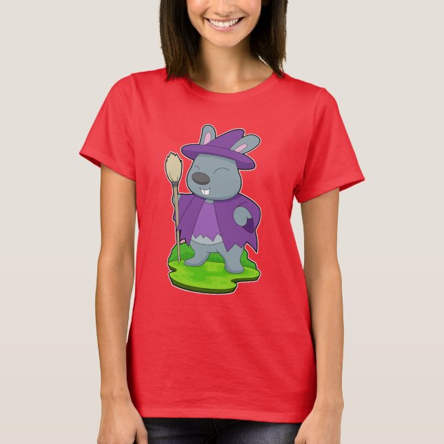 Halloween-häxa med kanin t shirt (Framsida)