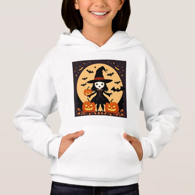 Halloween-häxa med pumpor t shirt (Framsida)