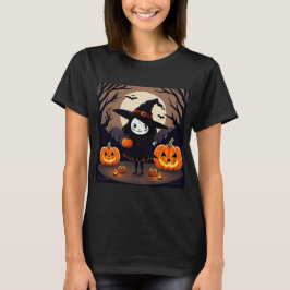 Halloween-häxa med pumpor t shirt