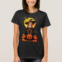 Halloween-häxa och orange-pumpa t-shirt