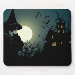 Halloween: häxa och spökhus musmatta