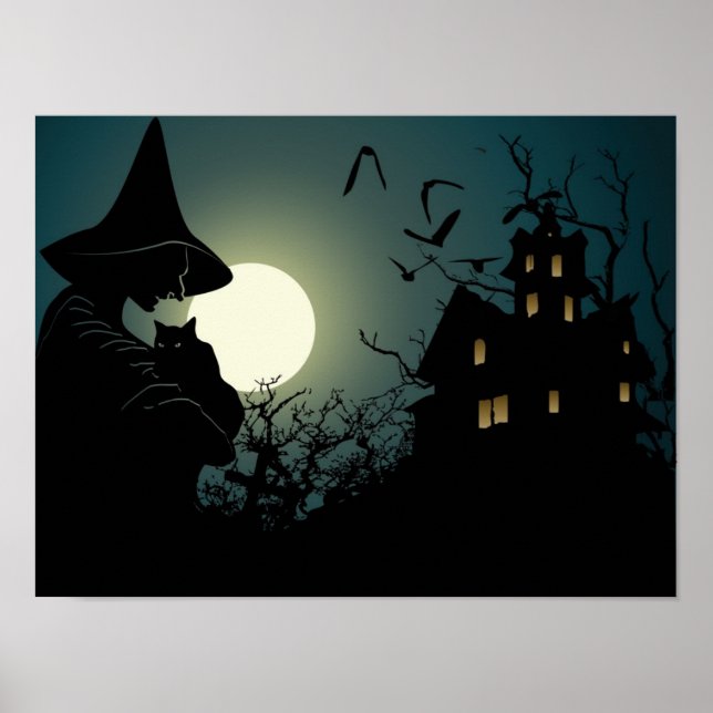 Halloween: häxa och spökhus poster (Framsidan)