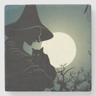 Halloween: häxa och spökhus stenunderlägg