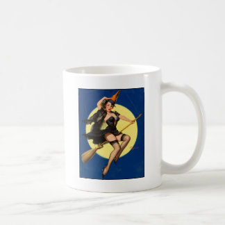 Halloween-häxa pinup-flicka kaffemugg