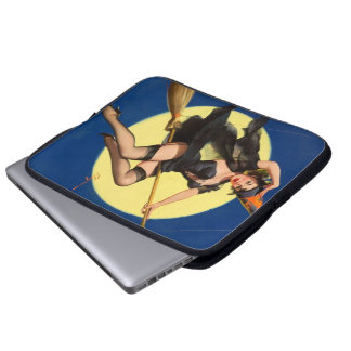 Halloween-häxa pinup-flicka laptop sleeve