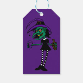Halloween-häxa presenttagg presentetikett