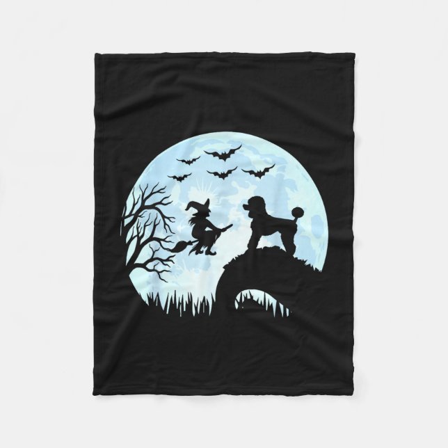 Halloween häxa pudel  fleecefilt (Framsidan)