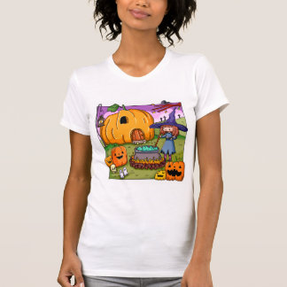 Halloween Häxa Pumpa Hus T Shirt