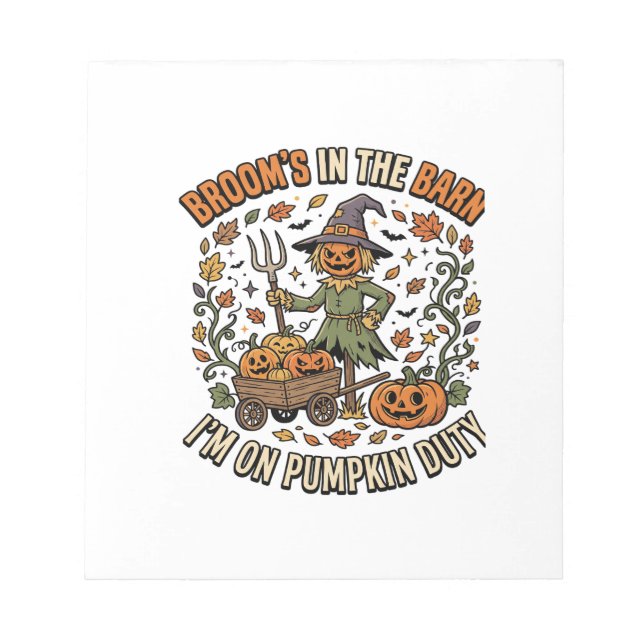 Halloween-häxa Pumpa Patch Humor Anteckningsblock (Framsida)