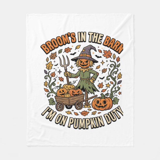 Halloween-häxa Pumpa Patch Humor Fleecefilt (Framsidan)