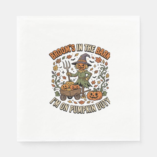 Halloween-häxa Pumpa Patch Humor Pappersservett (Framsidan)