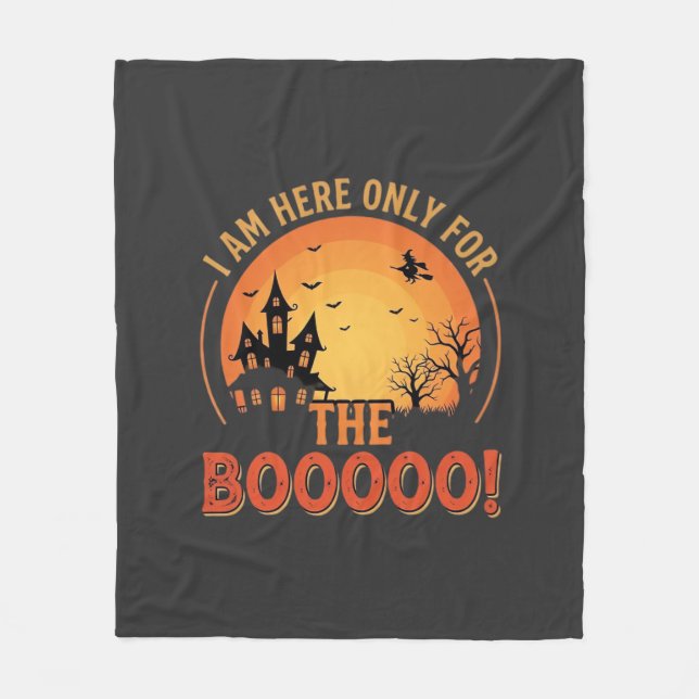 Halloween Häxa Skräckhus Boo Design_1 Fleecefilt (Framsidan)