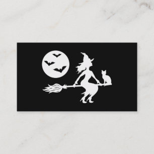 Halloween Häxa Småföretag Beställning Tack Visitkort
