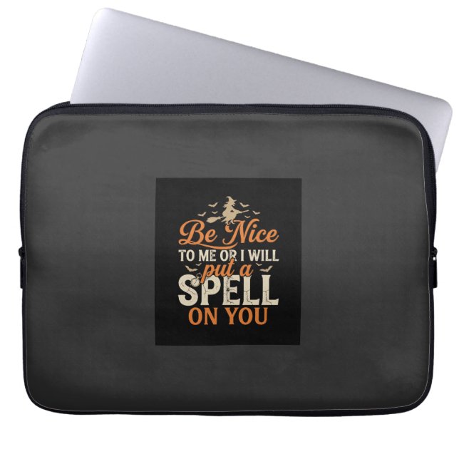 Halloween Häxa Spel Grafik_1 Laptop Fodral (Framsidan)