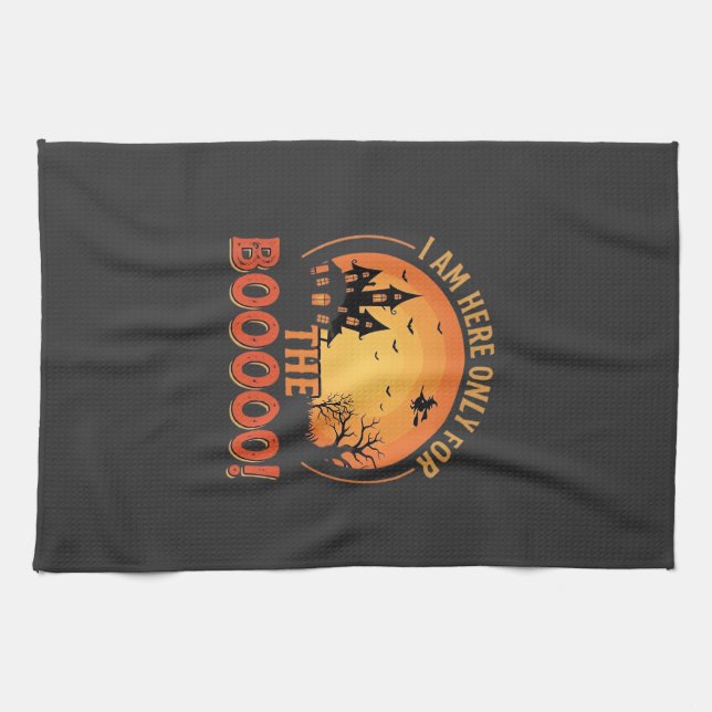 Halloween-häxa Spökhus Boo-design_1 Kökshandduk (Horisontell)