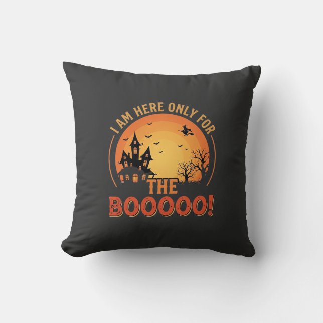 Halloween-häxa spökhus Boo-design_1 Kudde (Framsida)