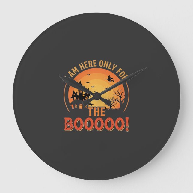 Halloween-häxa Spökhus Boo-design_1 Stor Klocka (Framsida)