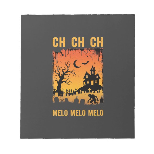Halloween-häxa spökhus siluett konst_1 anteckningsblock (Framsida)