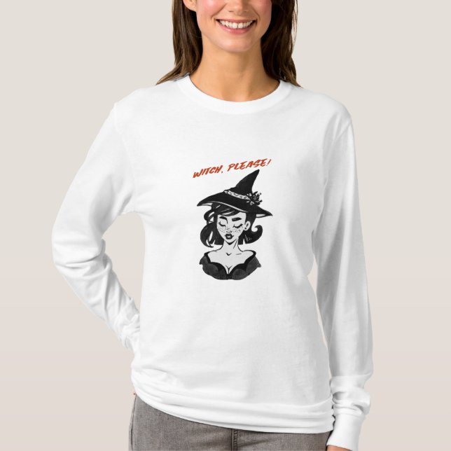 Halloween - Häxa, tack! T Shirt (Framsida)
