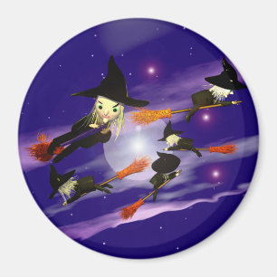 Halloween Häxa Trafik Magnet