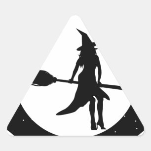 halloween-häxa triangelformat klistermärke