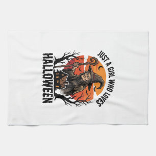 Halloween Häxa Tröja Vintage Gravyr Kostym Ar Kökshandduk