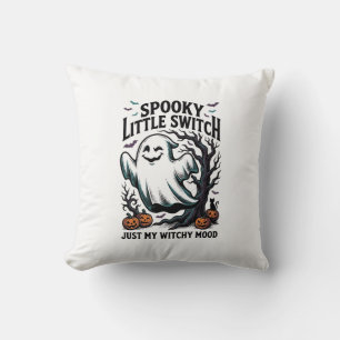 Halloween Häxa Tröja Vintage Spöke Humor Design_1 Kudde