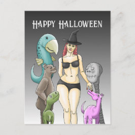 Halloween Häxa Vykort