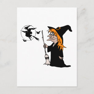 halloween-häxa vykort
