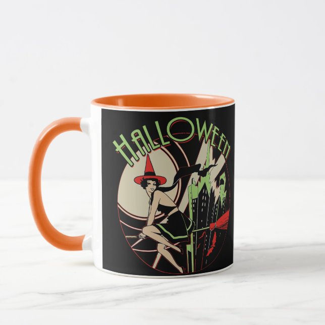 Halloween häxaflyg (vintage) mugg (Vänster)