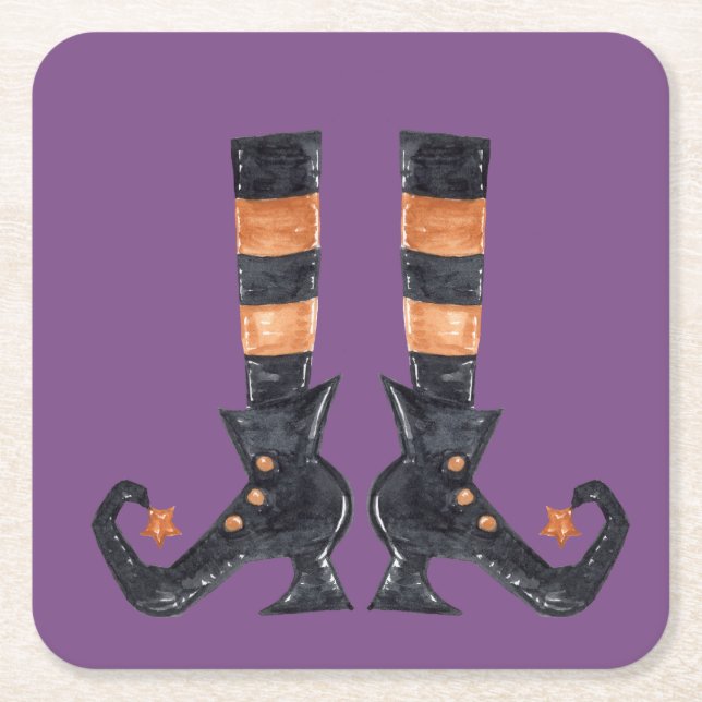 Halloween Häxans Fötter Underlägg Papper Kvadrat (Framsidan)