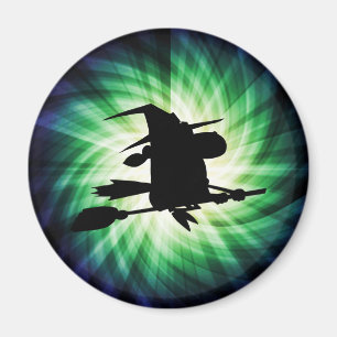Halloween häxaSilhouette; Coola Magnet