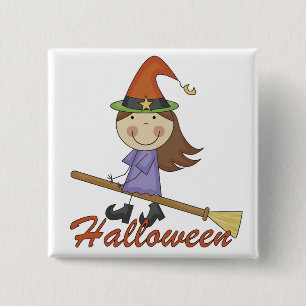 Halloween häxaT-tröja och gåvor Knapp