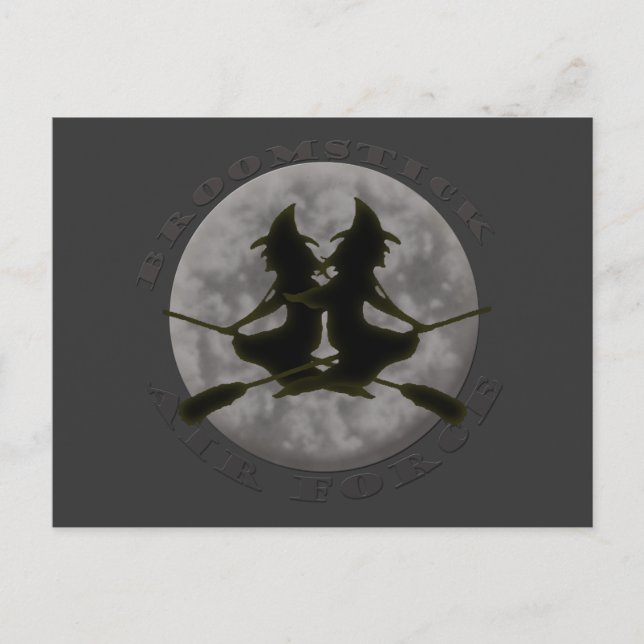 Halloween häxavykort vykort (Framsida)