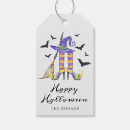 Halloween Häxben och Hatt Presentetikett