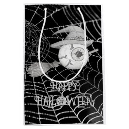 Halloween-häxbroom, läskigt ögonboll, spindelnät